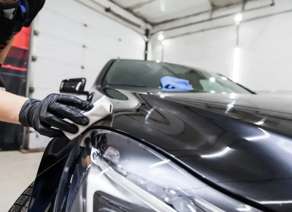 Black car hood coating wipe
