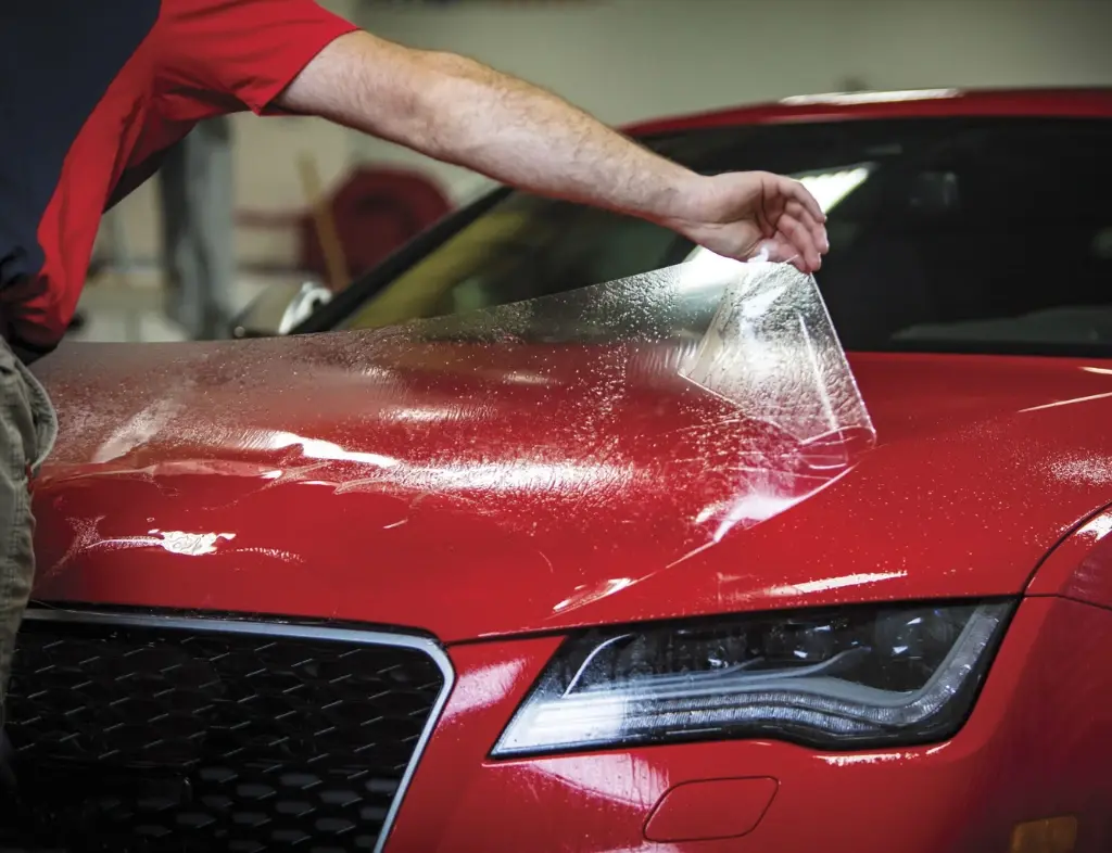 Clear bra hood install